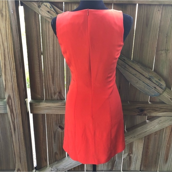 Hugo Buscati Collection Orange Sleeveless Silk Shift Dress Size 4 - Picture 3 of 6